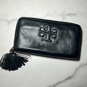 Tory Burch Wallet Thea Zip Continental with Pom Pom
